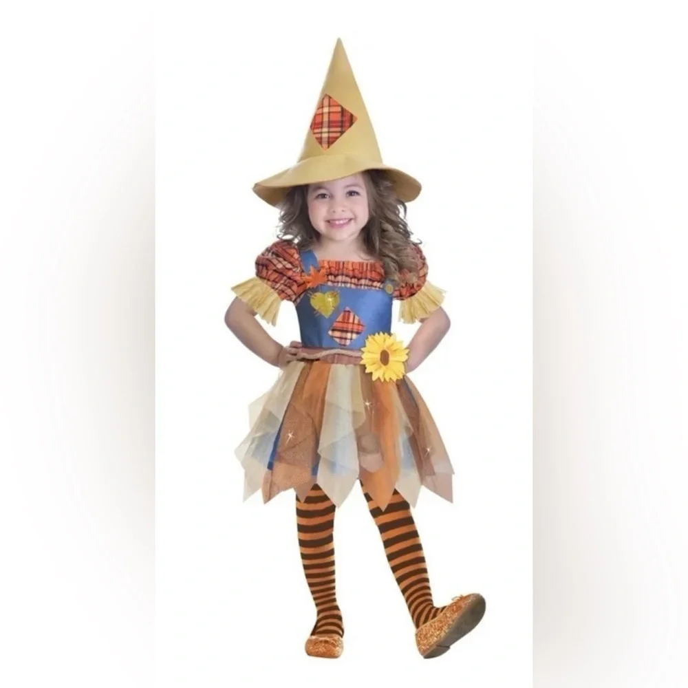 Halloween Toddler Girls Scarecrow Fancy Costume, Size: 2T